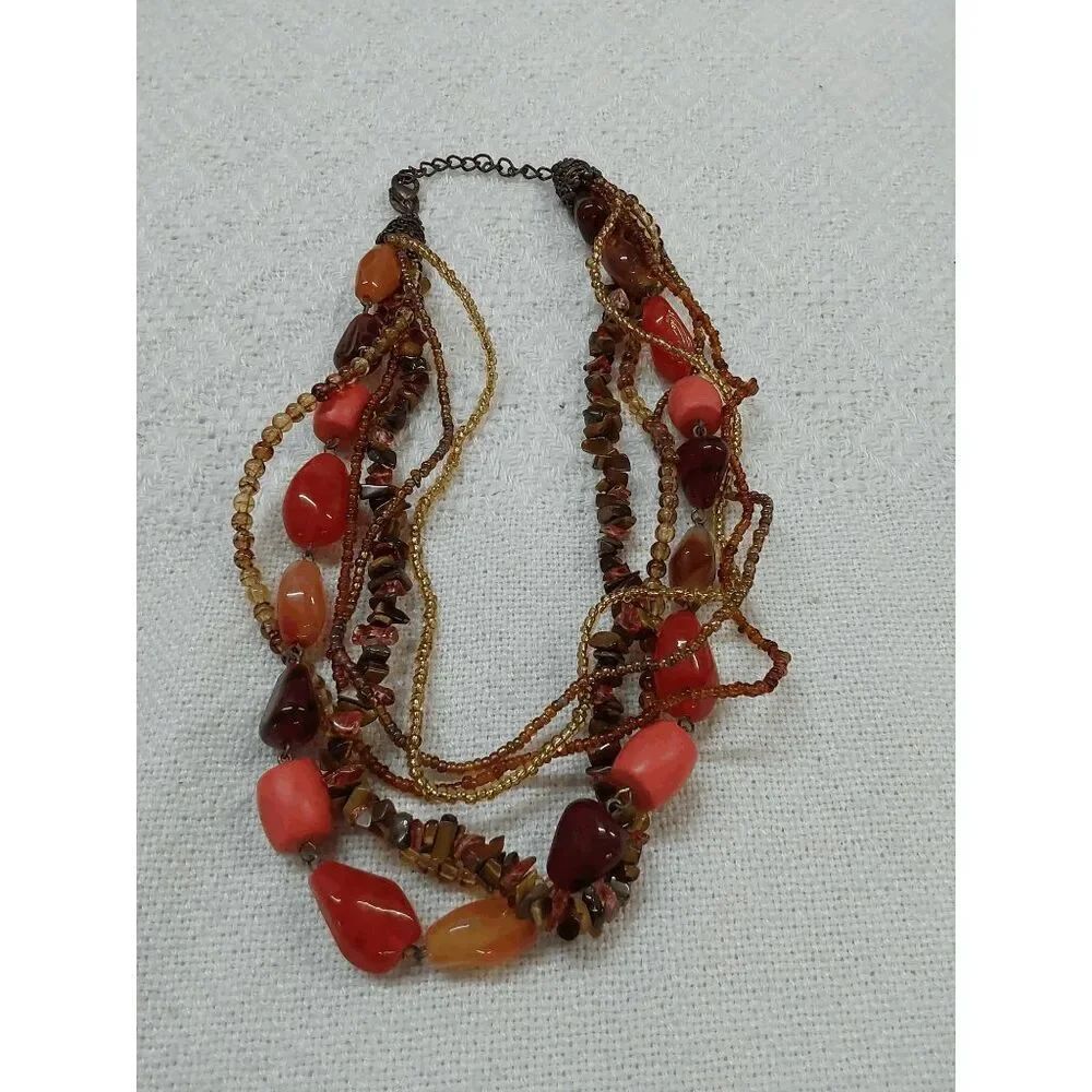 Vintage 90s Chunky Blown Glass beaded necklace
